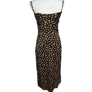 NWT WeWoreWhat Ditsy Daisies Cowl Neck Black Floral Midi Dress | 2